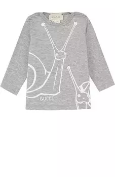 Хлопковый лонгслив с принтом Gucci