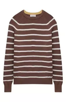 Хлопковый пуловер Brunello Cucinelli