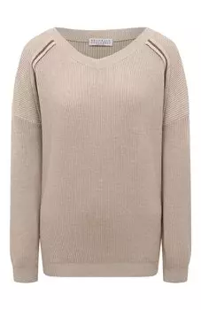 Хлопковый пуловер Brunello Cucinelli