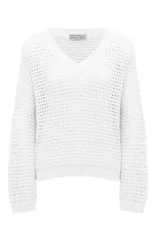 Хлопковый пуловер Brunello Cucinelli