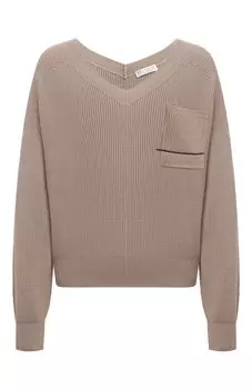 Хлопковый пуловер Brunello Cucinelli