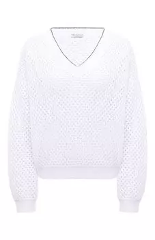 Хлопковый пуловер Brunello Cucinelli