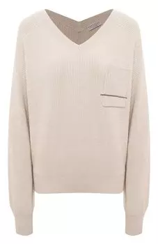 Хлопковый пуловер Brunello Cucinelli