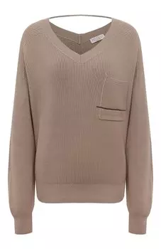 Хлопковый пуловер Brunello Cucinelli