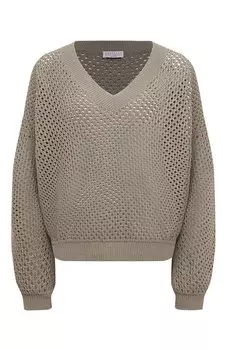 Хлопковый пуловер Brunello Cucinelli