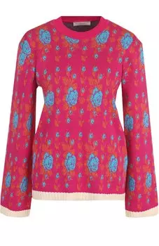 Хлопковый пуловер с расклешенными рукавами и круглым вырезом Tak.Ori