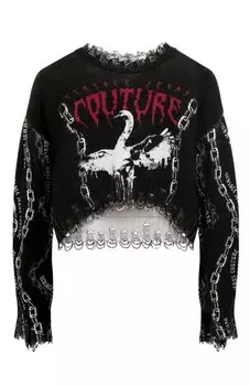 Хлопковый пуловер Versace Jeans Couture