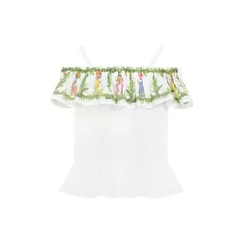 Хлопковый топ на бретельках Stella Jean Kids