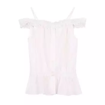 Хлопковый топ с кружевной отделкой на тонких бретельках Designers, Remix girls