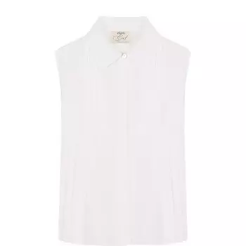 Хлопковый топ с плиссированными вставками Caf