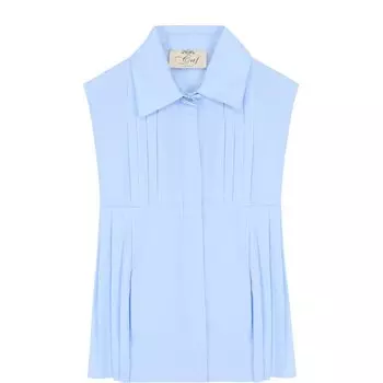 Хлопковый топ с плиссированными вставками Caf