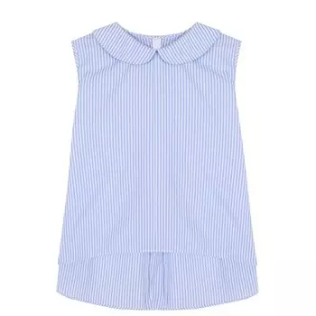 Хлопковый топ свободного кроя с удлиненной спинкой Caf