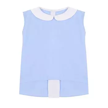 Хлопковый топ свободного кроя с удлиненной спинкой Caf