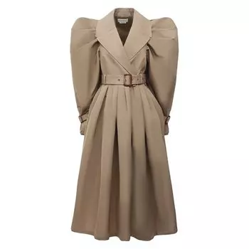 Хлопковый тренч Alexander McQueen
