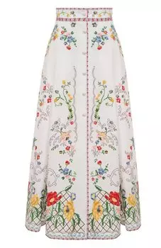 Юбка хлопка и льна Valentino