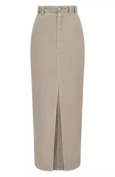 Юбка из хлопка и льна Brunello Cucinelli