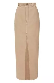 Юбка из хлопка и льна Brunello Cucinelli