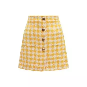 Юбка из шерсти и хлопка Miu Miu