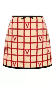 Юбка из шерсти и хлопка Valentino