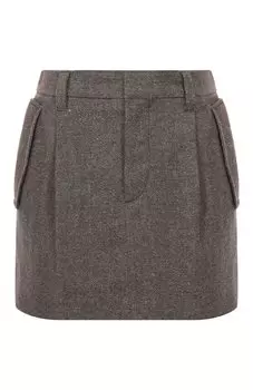 Юбка из шерсти и льна Brunello Cucinelli
