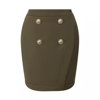 Юбка из смеси вискозы и шерсти Balmain