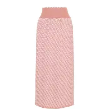 Юбка-миди из смеси хлопка и шерсти с широким поясом Molli