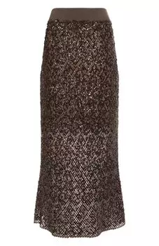Юбка с отделкой пайетками Brunello Cucinelli