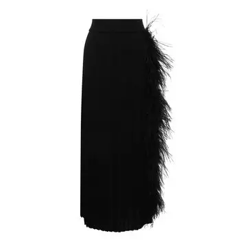 Юбка с отделкой перьями AND the brand