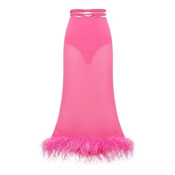 Юбка с отделкой перьями Giuseppe di Morabito