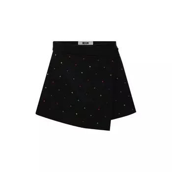 Юбка-шорты с отделкой стразами MSGM