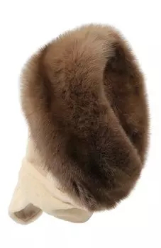 Меховой капюшон из норки и соболя VICTORIA KUSENKOVA