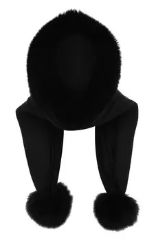 Капюшон с отделкой из меха песца VICTORIA KUSENKOVA