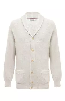 Кардиган из хлопка и льна Brunello Cucinelli