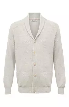 Кардиган из хлопка и льна Brunello Cucinelli