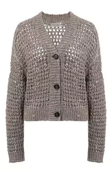 Кардиган из шелка и льна Brunello Cucinelli