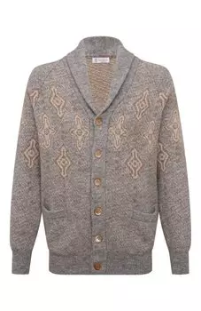 Кардиган из шерсти и хлопка Brunello Cucinelli