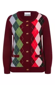 Кардиган из шерсти и кашемира Ganni