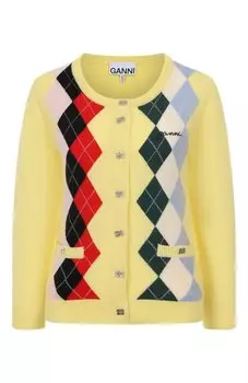 Кардиган из шерсти и кашемира Ganni