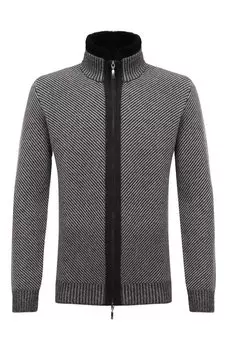 Кардиган с меховой отделкой воротника Andrea Campagna