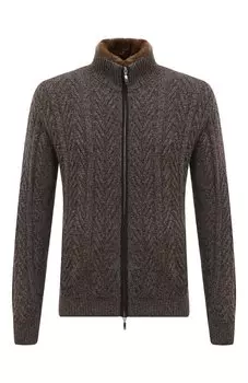 Кардиган с меховым воротником Andrea Campagna