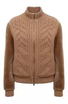 Кардиган с меховыми рукавами Agnona