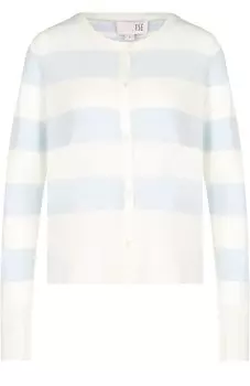 Кардиган в полоску из смеси шелка и кашемира Tse