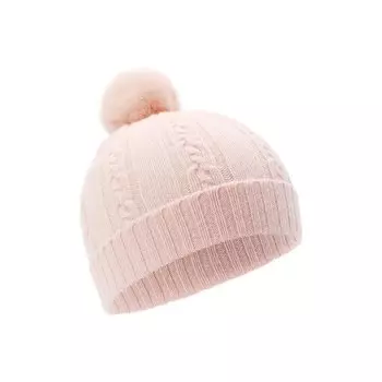 Кашемировая шапка с меховым помпоном Loro Piana