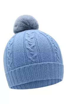 Кашемировая шапка с меховым помпоном Loro Piana