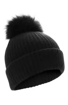 Кашемировая шапка с отделкой из песца Yves Salomon