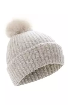 Кашемировая шапка с отделкой из песца Yves Salomon