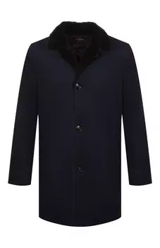 Кашемировое пальто с меховой подкладкой Kiton