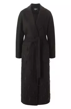 Кашемировое пальто с отделкой перьями MVST