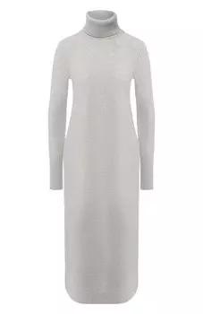 Кашемировое платье-миди с воротником-стойкой Loro Piana