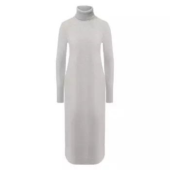 Кашемировое платье-миди с воротником-стойкой Loro Piana